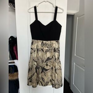 Tory Burch Black and Gold Floral Dress